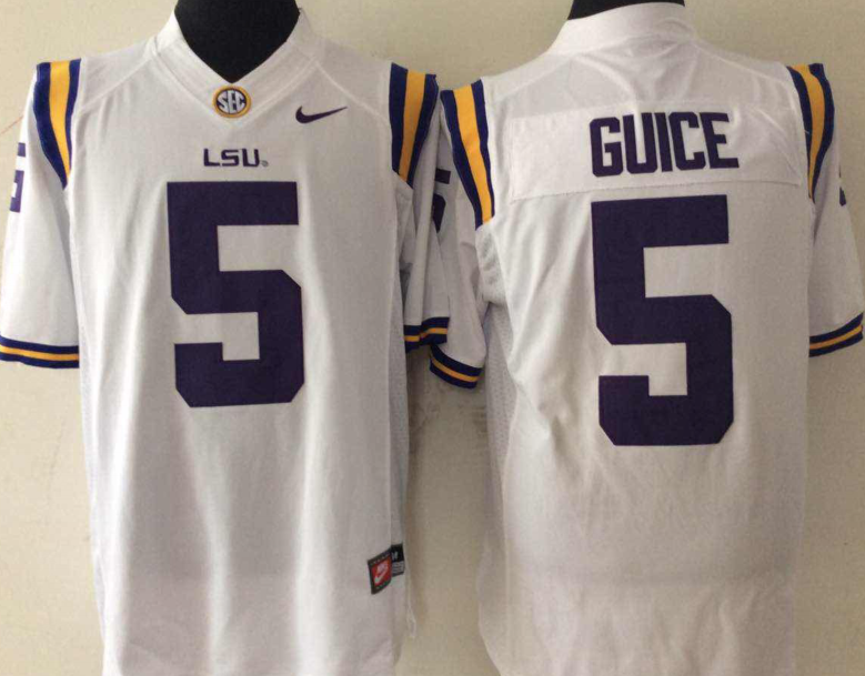 NCAA Men LSU Tigers 5 guice White